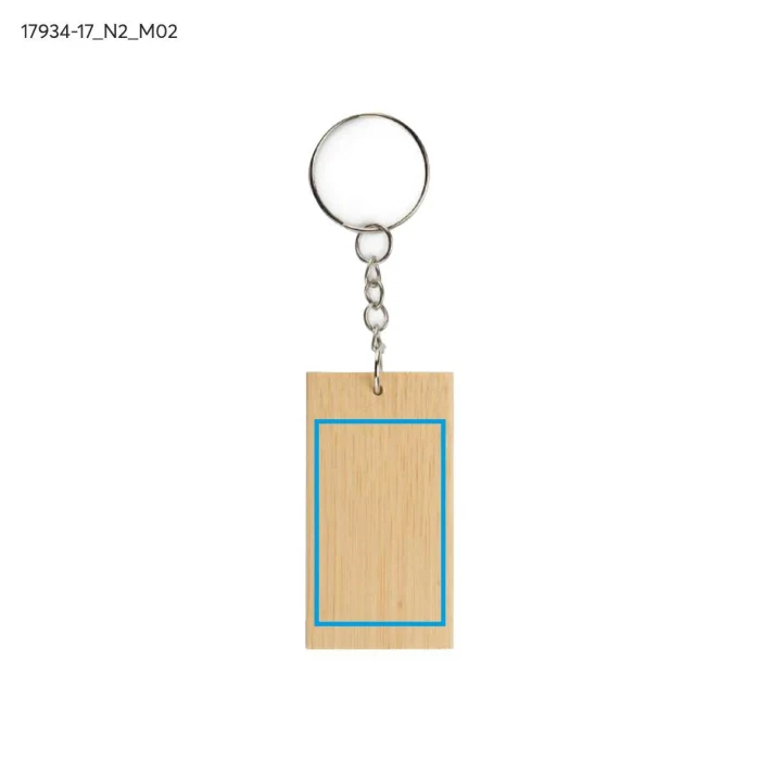 Schemat znakowania dla Tampondruk - N2 na gadżecie: Brelok bambusowy BAMKEY z grawerem logo – kolor beżowy