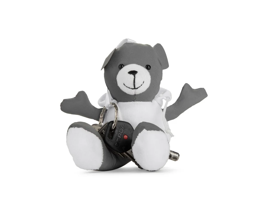 Breloczek miś TED biały z logo firmy dla dzieci