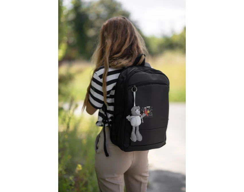 Breloczek miś TED biały z logo firmy dla dzieci