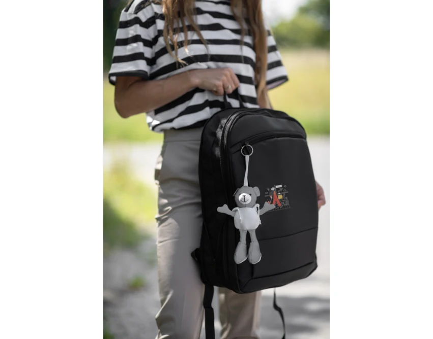 Breloczek miś TED biały z logo firmy dla dzieci