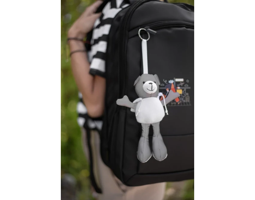 Breloczek miś TED biały z logo firmy dla dzieci