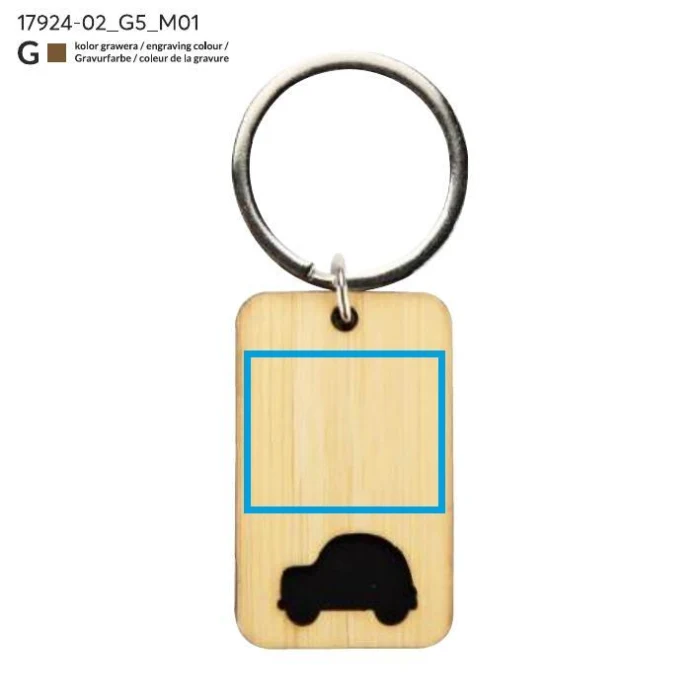 Schemat znakowania dla Grawerowanie laserowe - G5 na gadżecie: Bambusowy brelok CARVE z czarnym motywem samochodu