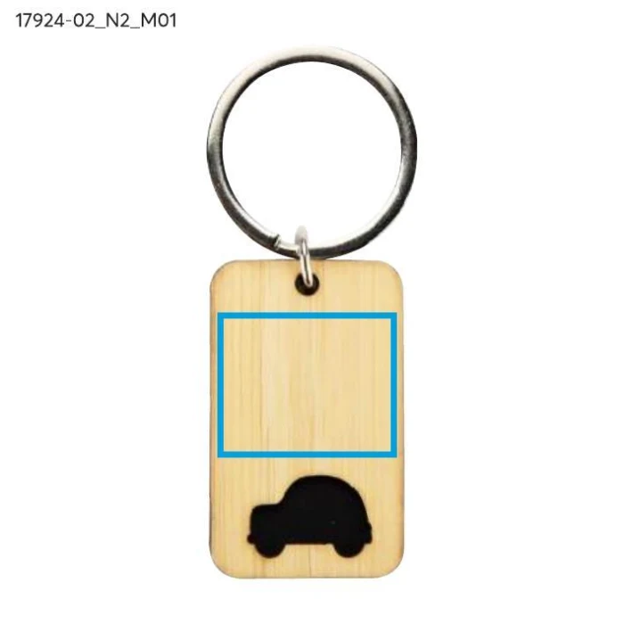 Schemat znakowania dla Tampondruk - N2 na gadżecie: Bambusowy brelok CARVE z czarnym motywem samochodu