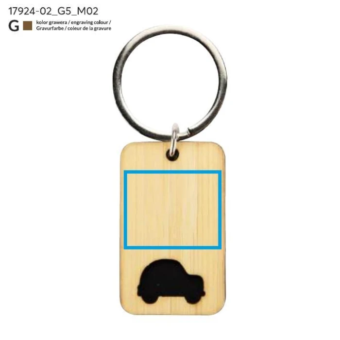 Schemat znakowania dla Grawerowanie laserowe - G5 na gadżecie: Bambusowy brelok CARVE z czarnym motywem samochodu