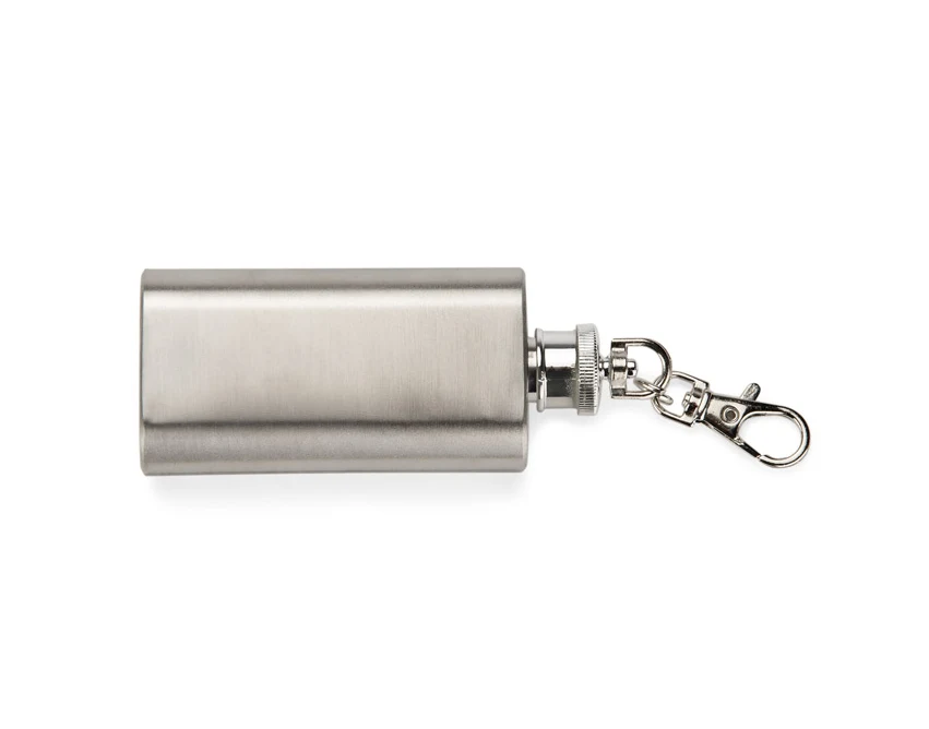 Brelok piersiówka FLASIK 50 ml srebrny z grawerem logo