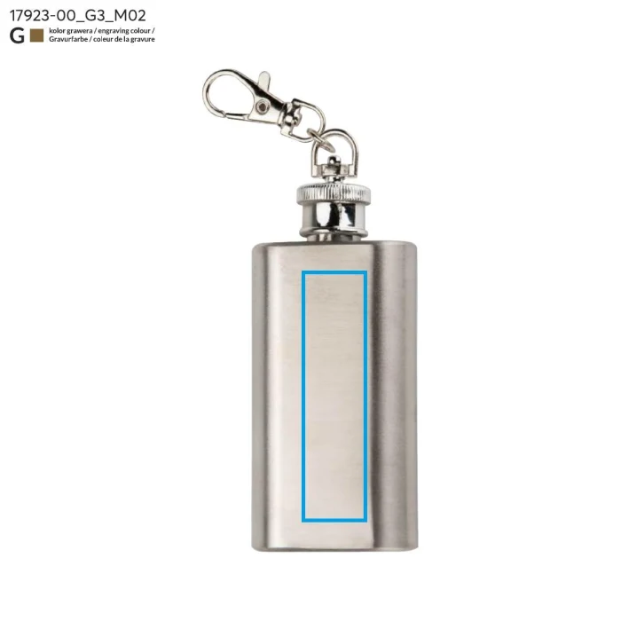 Schemat znakowania dla Grawerowanie laserowe - G3 na gadżecie: Brelok piersiówka FLASIK 50 ml srebrny z grawerem logo