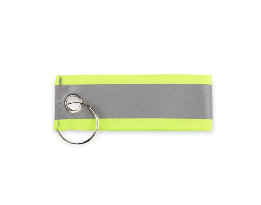 Brelok odblaskowy BLIS żółty z logo firmy – poliester