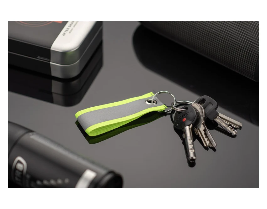 Brelok odblaskowy BLIS żółty z logo firmy – poliester