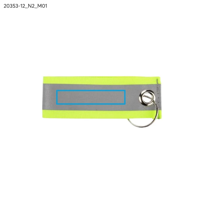 Schemat znakowania dla Tampondruk - N2 na gadżecie: Brelok odblaskowy BLIS żółty z logo firmy – poliester