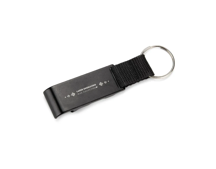 Czarny metalowy brelok JOGO 3w1 z żetonem i otwieraczem