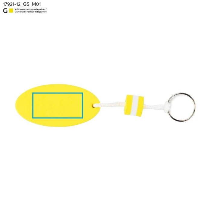 Schemat znakowania dla Grawerowanie laserowe - G5 na gadżecie: Brelok pływający WAI żółty EVA z grawerem i logo
