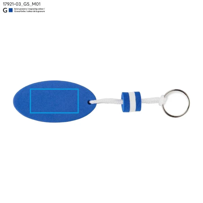 Schemat znakowania dla Grawerowanie laserowe - G5 na gadżecie: Niebieski brelok WAI z pianki EVA z logo – pływający gadżet