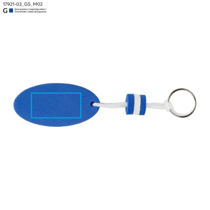 Schemat znakowania dla Grawerowanie laserowe - G5 na gadżecie: Niebieski brelok WAI z pianki EVA z logo – pływający gadżet