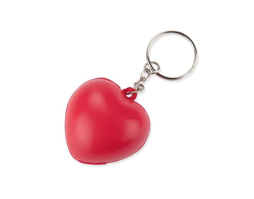 Czerwony brelok antystresowy serce z logo – poliuretan