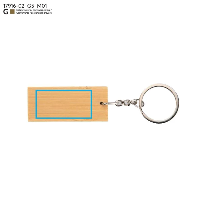 Schemat znakowania dla Grawerowanie laserowe - G5 na gadżecie: Brelok bambusowy ERO z czarnym polem i grawerem logo
