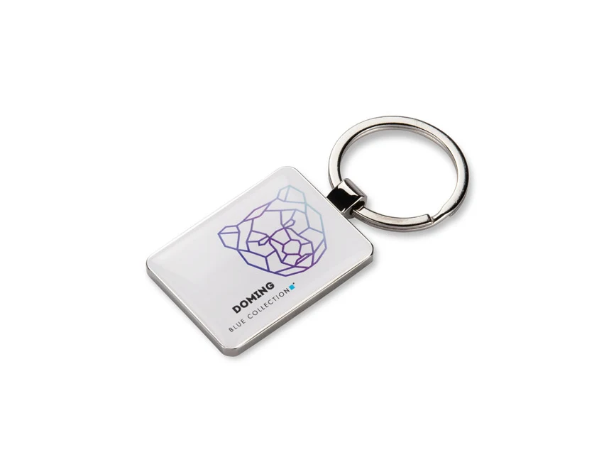 Srebrny brelok MOTI z grawerem logo – metalowy upominek