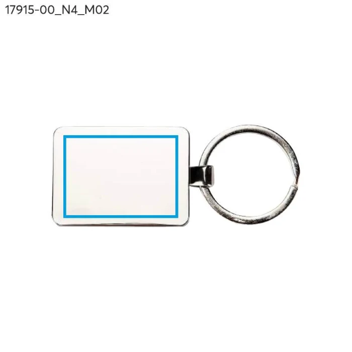 Schemat znakowania dla Tampondruk - N4 na gadżecie: Srebrny brelok MOTI z grawerem logo – metalowy upominek