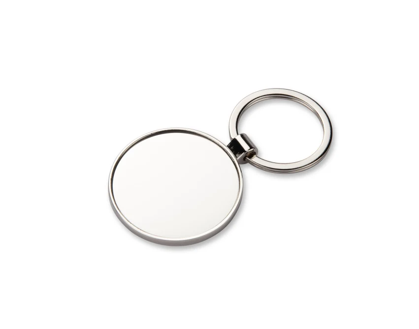 Srebrny brelok DOMIO metalowy z grawerem logo 3D