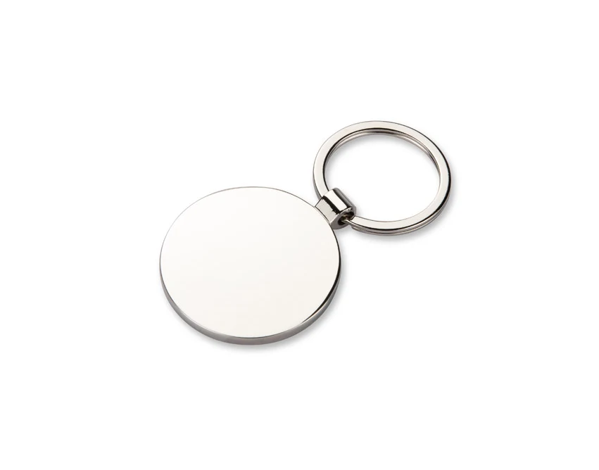 Srebrny brelok DOMIO metalowy z grawerem logo 3D