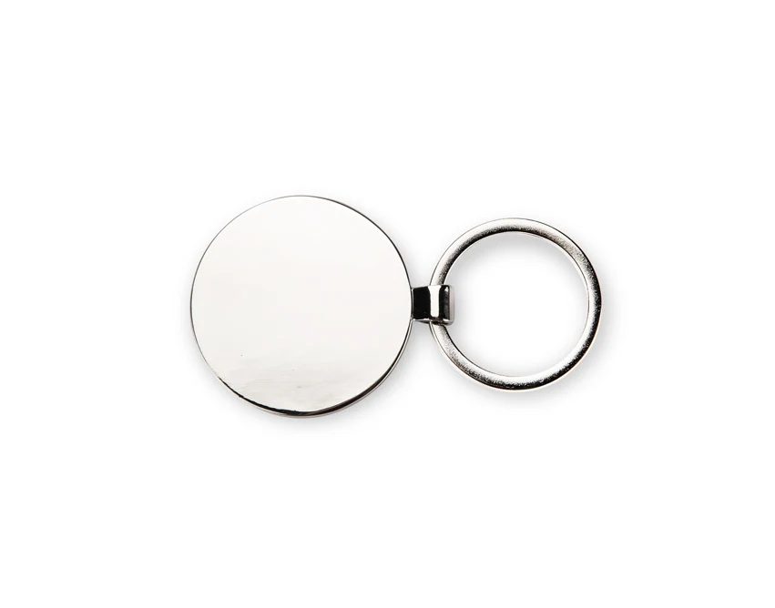 Srebrny brelok DOMIO metalowy z grawerem logo 3D