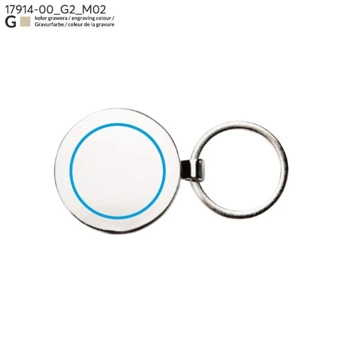 Schemat znakowania dla Grawerowanie laserowe - G2 na gadżecie: Srebrny brelok DOMIO metalowy z grawerem logo 3D