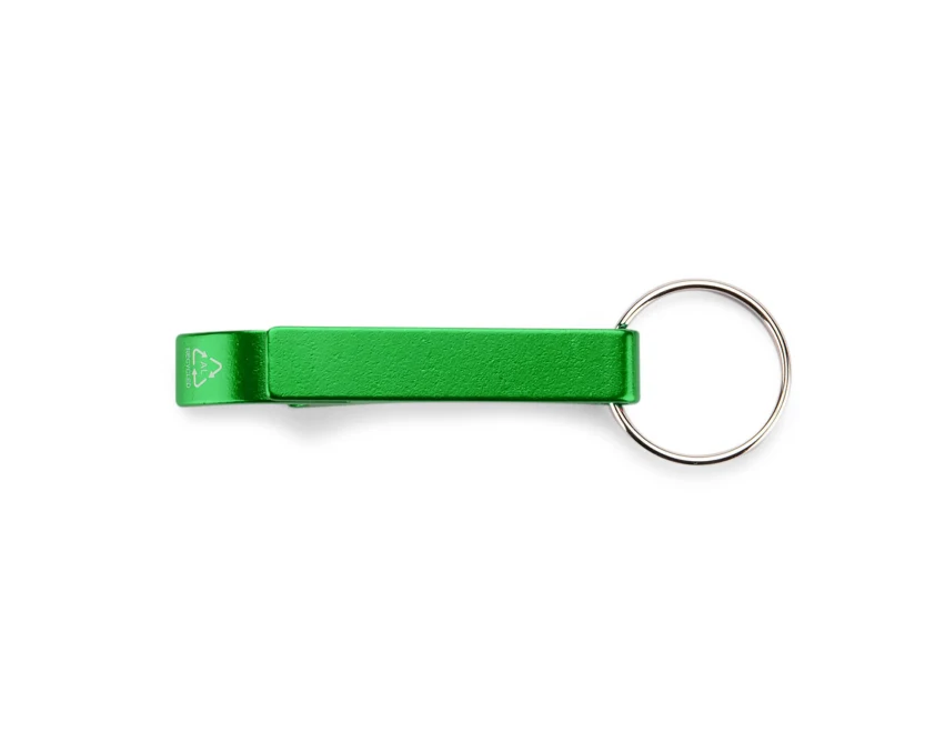 Zielony brelok rALI z otwieraczem z recyklingowanego aluminium