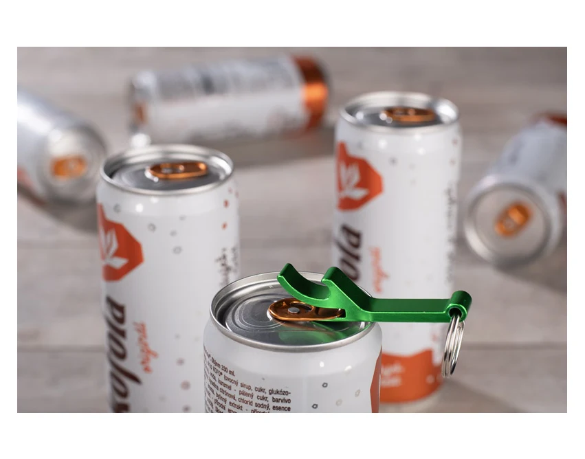 Zielony brelok rALI z otwieraczem z recyklingowanego aluminium