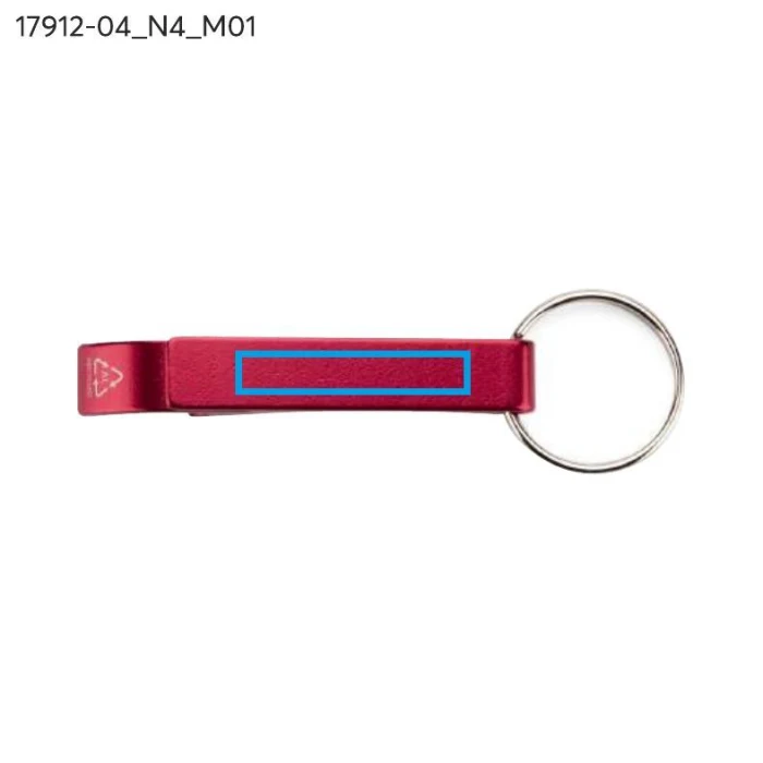 Schemat znakowania dla Tampondruk - N4 na gadżecie: Czerwony brelok rALI z otwieraczem i logo – eko aluminium