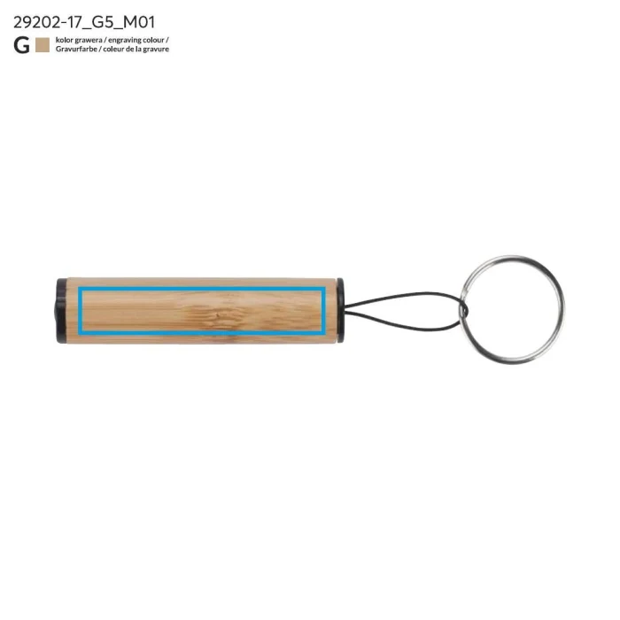 Schemat znakowania dla Grawerowanie laserowe - G5 na gadżecie: Bambusowy brelok latarka LED DULO z grawerem logo