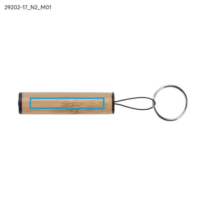 Schemat znakowania dla Tampondruk - N2 na gadżecie: Bambusowy brelok latarka LED DULO z grawerem logo