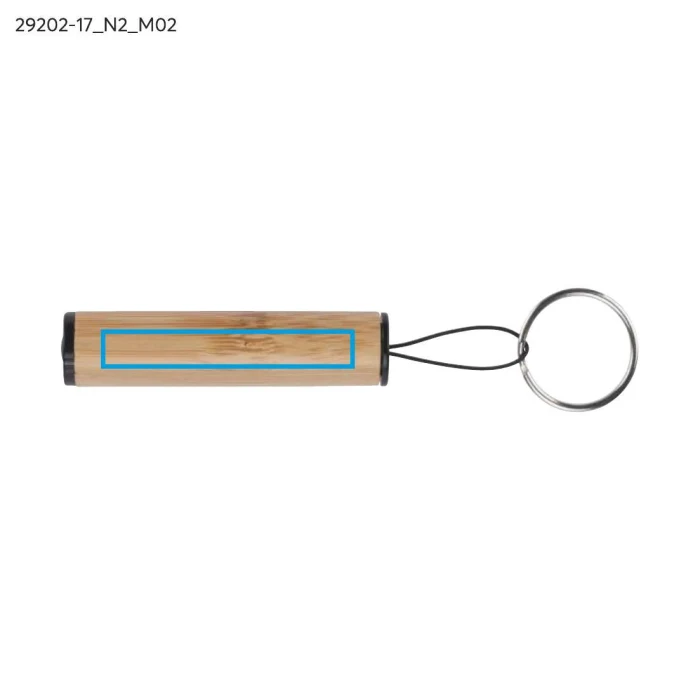 Schemat znakowania dla Tampondruk - N2 na gadżecie: Bambusowy brelok latarka LED DULO z grawerem logo