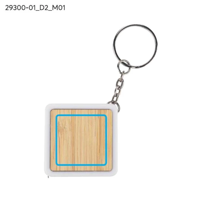 Schemat znakowania dla Doming - D2 na gadżecie: Bambusowy brelok miarka 1m DULO z logo – biały, ekologiczny