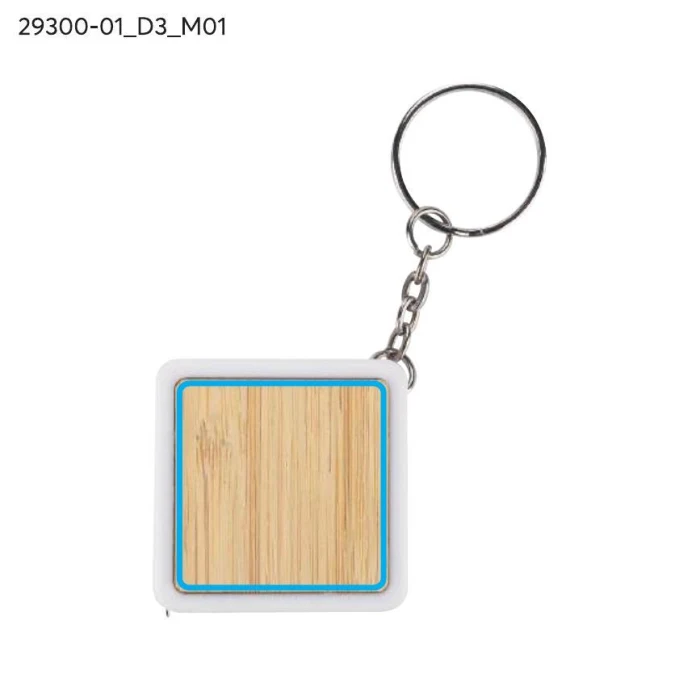 Schemat znakowania dla Doming - D3 na gadżecie: Bambusowy brelok miarka 1m DULO z logo – biały, ekologiczny