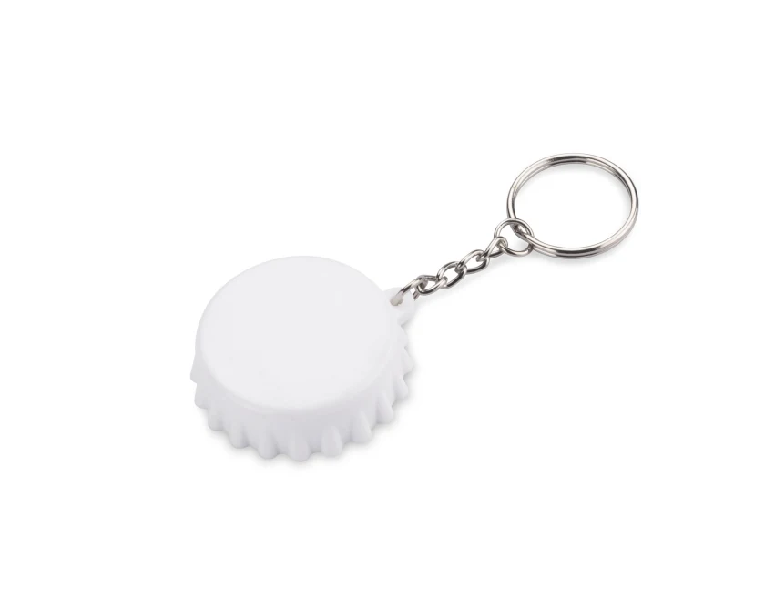 Biały brelok otwieracz KAPSI z logo – upominek firmowy