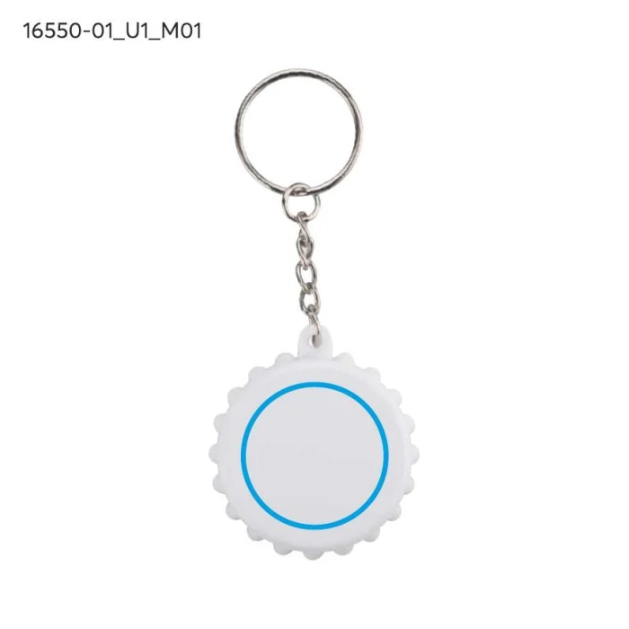 Schemat znakowania dla Nadruk UV - U1 na gadżecie: Biały brelok otwieracz KAPSI z logo – upominek firmowy