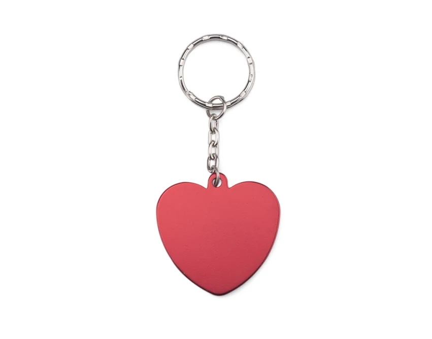 Brelok metalowy serce czerwone AMARE z grawerem – logo