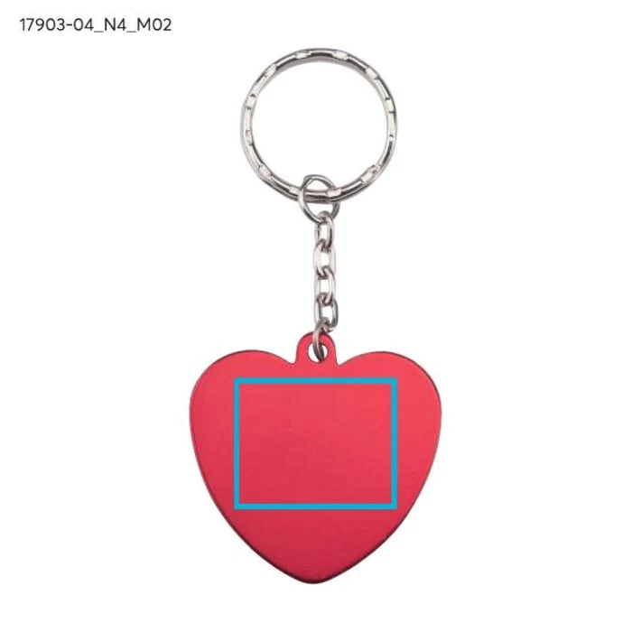 Schemat znakowania dla Tampondruk - N4 na gadżecie: Brelok metalowy serce czerwone AMARE z grawerem – logo