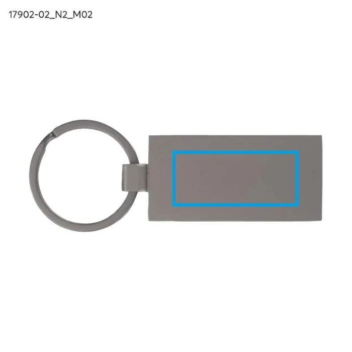 Schemat znakowania dla Tampondruk - N4 na gadżecie: Brelok PORTE grafitowy metalowy z poliuretanem i logo