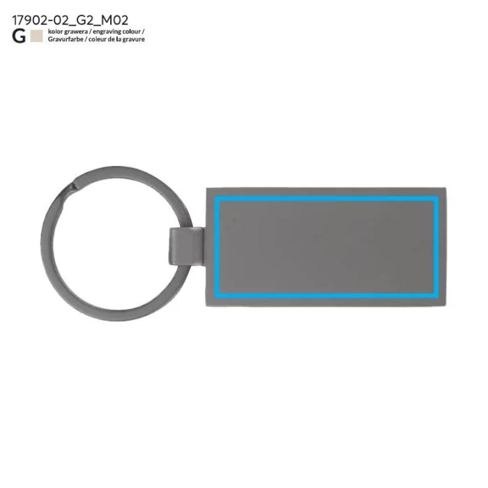 Schemat znakowania dla Grawerowanie laserowe - G2 na gadżecie: Brelok PORTE grafitowy metalowy z poliuretanem i logo