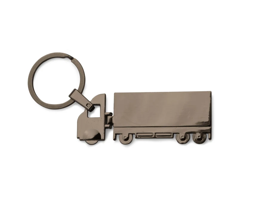 Grafitowy metalowy brelok TIR z grawerem logo – LORRY