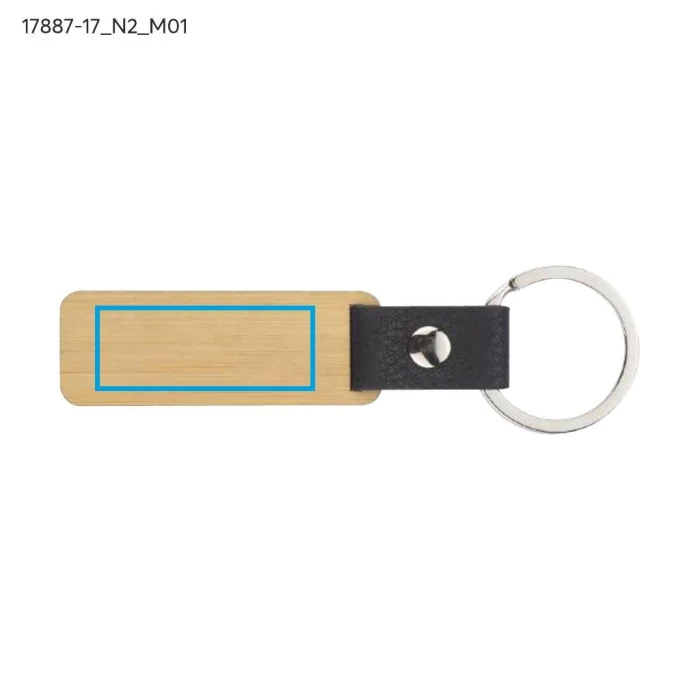 Schemat znakowania dla Tampondruk - N2 na gadżecie: Drewniany brelok HOLZ z bambusa z grawerem i logo firmy