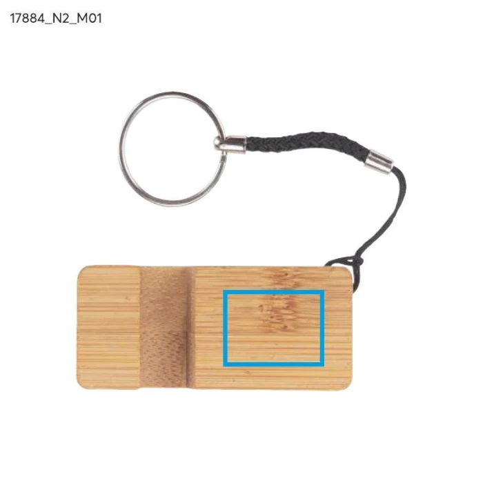 Schemat znakowania dla Tampondruk - N2 na gadżecie: Bambusowy brelok stojak do telefonu PENDE brązowy z logo