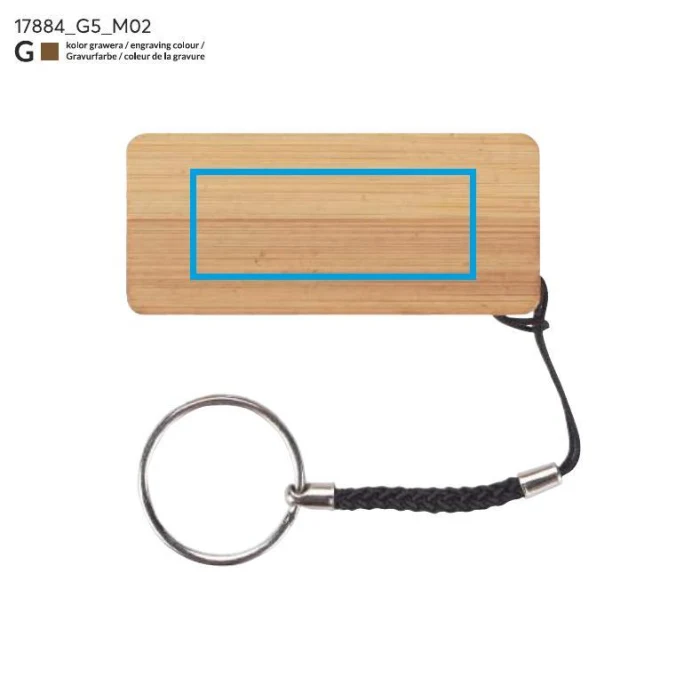 Schemat znakowania dla Grawerowanie laserowe - G5 na gadżecie: Bambusowy brelok stojak do telefonu PENDE brązowy z logo
