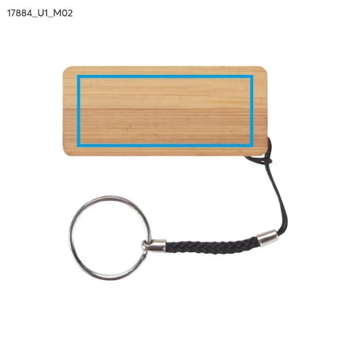 Schemat znakowania dla Nadruk UV - U1 na gadżecie: Bambusowy brelok stojak do telefonu PENDE brązowy z logo