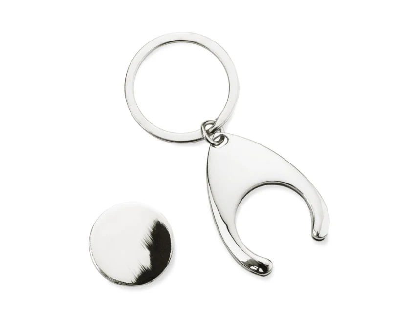 Srebrny brelok 2 w 1 TOKEN z żetonem 1 euro i logo