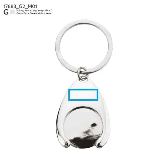 Schemat znakowania dla Grawerowanie laserowe - G2 na gadżecie: Srebrny brelok 2 w 1 TOKEN z żetonem 1 euro i logo