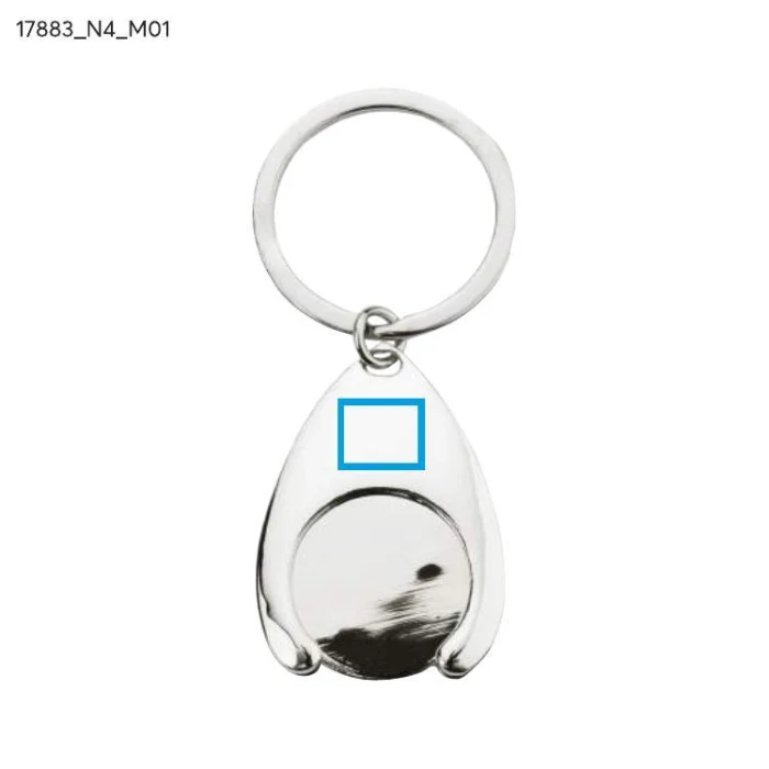 Schemat znakowania dla Tampondruk - N4 na gadżecie: Srebrny brelok 2 w 1 TOKEN z żetonem 1 euro i logo