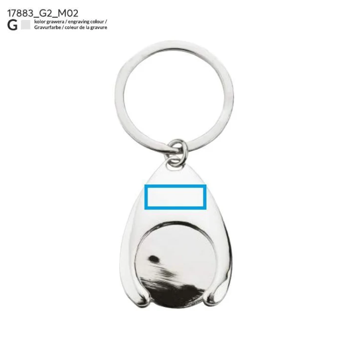 Schemat znakowania dla Grawerowanie laserowe - G2 na gadżecie: Srebrny brelok 2 w 1 TOKEN z żetonem 1 euro i logo