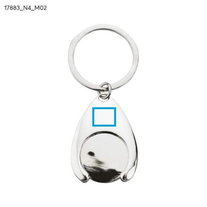 Schemat znakowania dla Tampondruk - N4 na gadżecie: Srebrny brelok 2 w 1 TOKEN z żetonem 1 euro i logo