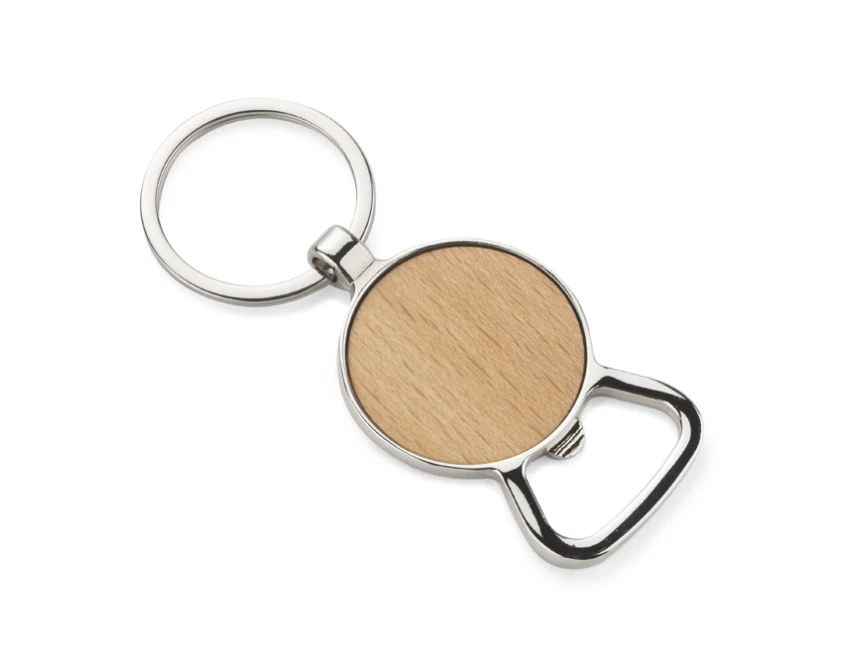 Brelok MILO metal-drewno z otwieraczem i grawerem logo
